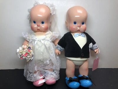 "Muñeca repro Horsman Heebee Shebee vintage de 11"" vinilo boda novia novio #T" Foto 1 de 4