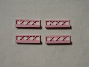 4 LEGO Zäune/Pink Fence 1 x 4 x 1 - rosa - Vintage (A77) - Bild 1 von 1