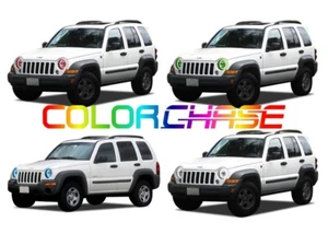 Color Chasing LED Headlight Flow Halo kit for Jeep Liberty 02-07 - Bild 1 von 10