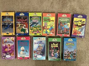 Lot of  11 TV Teddy VHS Railway Dragon, Berenstain Bears, Turtles, & MORE