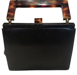 Schöne Rarität seltene Elizabeth Arden schwarz, Bakelit Schließe/Griff Druckknopf NY/Paris - Bild 1 von 15