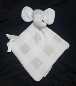 Blankets & Beyond Elephant Check Gray Lovey Security Blanket Checkered Plush - Picture 1 of 12