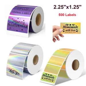 Etiquetas térmicas directas de 2,25"x1,25" etiquetas con nombre 500/rollo para Zebra y Elton - Imagen 1 de 14
