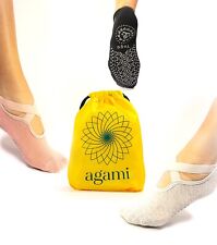 Agami Yoga Socks for Women - 3 Pairs Non-Slip Gripper Soles - Ideal for Yoga