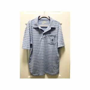 Polo Ralph Lauren Performance Golf Polo Shirt Boys Medium 10-12 Blue Striped - Picture 1 of 9