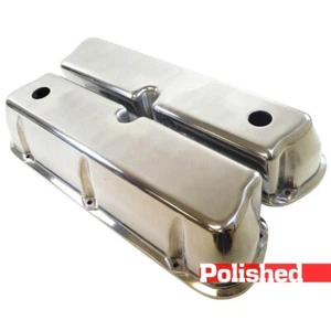 Cubierta de válvula de aluminio liso SBF bloque pequeño para Ford 289-302-351W 5.0 Mustang - Imagen 1 de 3