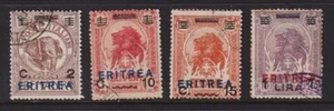 Eritrea italiana - 4 recargos de 1922, cat. $44,80 - Imagen 1 de 1