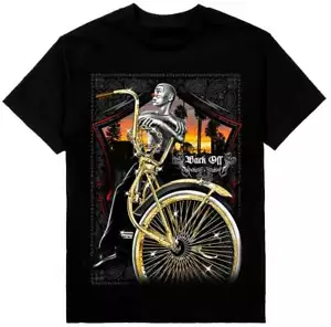 Low Rider Bike Original Gold Spokes Mens Heavyweight T-Shirt Print On Shaka Wear - Picture 1 of 4