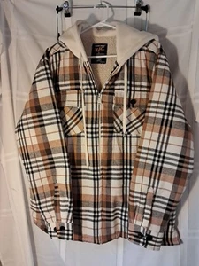 Walnut Creek Fleece Lined Flannel Hoodie Men's Size L.   B4 - Picture 1 of 4
