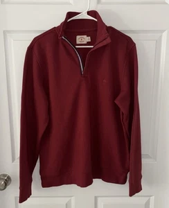 Brooks Brothers Sweater Mens L Maroon Quarter Zip Mock Neck Pullover Knit - Picture 1 of 5