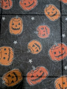 Vintage Halloween Quadrat Schal Kürbisse Spinnennetz ⭐ Schwarz Orange Transparent Deko 🎃 - Bild 1 von 3