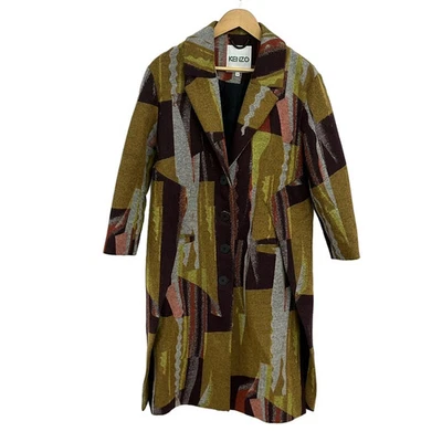 KENZO - Abrigo Multi Mujer Amarillo Marrón Burdeos Foto 1 de 4