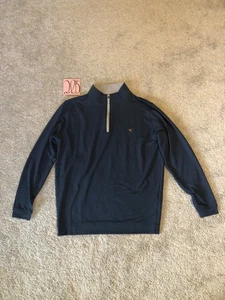 GenTeal Sweater Mens Medium Blue 1/4 Zip Pullover Preppy Golf Bamboo Blend Duck - Picture 1 of 19