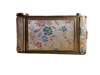 Vintage Gold Tone Cigarette Powder Compact Mirror Case Lipstick 1940/50s Antique - Image 1 of 4