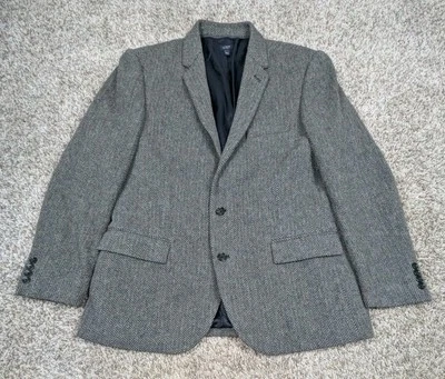 NEW J Crew Ludlow Blazer Mens 44R Herringbone Wool Nylon Two Button Gray Jacket - Image 1 of 4