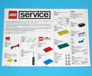 LEGO CATALOG 1992 MEDIUM SERVICE PACKS REF 101178/101278 LEGO GROUP - Picture 1 of 3