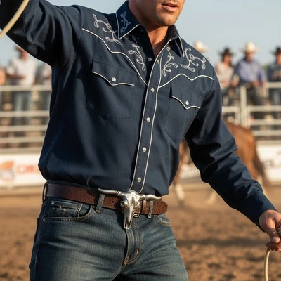 Fibbia Per Cintura In Metallo Argento Con Corna Lunghe Texas Bovino Cowboys - Immagine 1 di 4