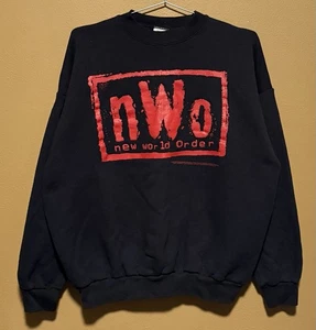 Vintage 1998 NWO New World Order WCW Sweatshirt Crewneck Black - Mens Size XL - Picture 1 of 3