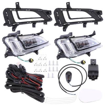 Juego de luces antiniebla LED DRL para parachoques delantero + arnés de cableado para Hyundai Tucson 2019-2021 Foto 1 de 4