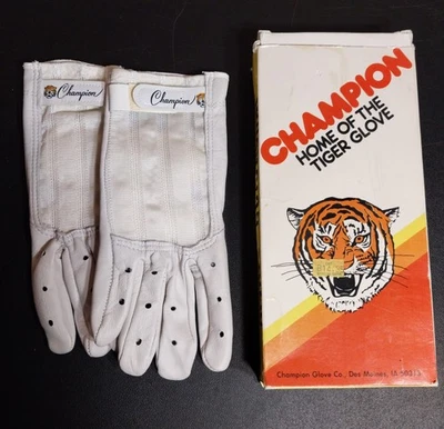 1980's Champion Tiger Handball Gloves Size Medium Original Box Jimmy Jacobs #271 - Image 1 of 4