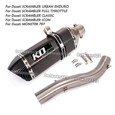 Средняя труба выхлопной системы мотоцикла + наконечники глушителя для скремблера Ducati Monster 797 - Изображение 1 из 4