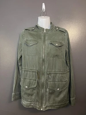 Chaqueta Express Para Mujer XS Verde Ejército Utilidad Campo Bolsillos con Cremallera Cordón Cintura Foto 1 de 4