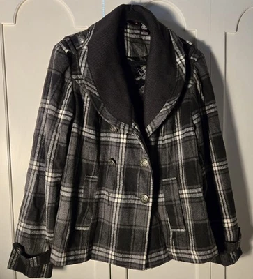 Chaquetón a cuadros negro talla 1 Torrid Foto 1 de 3