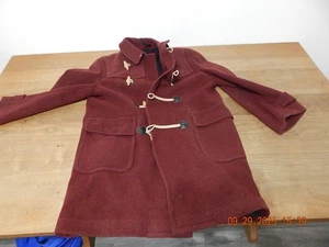 Vintage Lodenfrey Duffle Coat Large MAROON Wool Blend Toggle Heritage - Picture 1 of 6