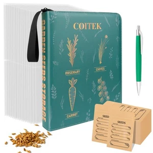 Large Seed Storage Organizer Binder with Zipper and Hang Design,Seed Packet O... - Picture 1 of 8