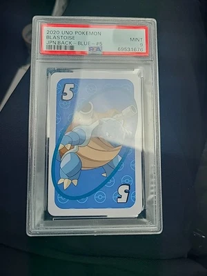 PSA 9 Blastoise BLUE Five Pokemon UNO JAPANESE Card Game Pocket Monsters Back 5 - Image 1 of 2