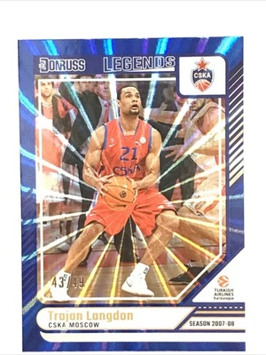 2024-25 DONRUSS EUROLEAGUE  BASKETBALL Trajan Langdon #194 BLUE #43/49 - Image 1 of 2