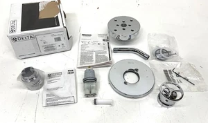 Delta Trinsic Wheel 1-Handle Wall Mount Shower Faucet Trim Kit in Chrome - Picture 1 of 5