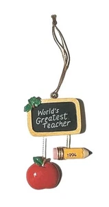 Vintage Carlton Cards Heirloom Ornaments Worlds Greatest Teacher 1994 - Picture 1 of 1