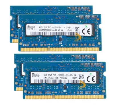 4pcs For SK Hynix 4GB PC3-12800 DDR3 1600MHz 1RX8 Sodimm Laptop Memory RAM - Image 1 of 4