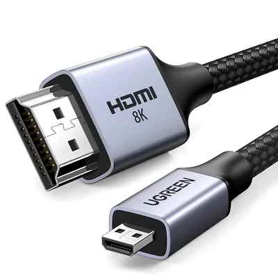 UGREEN 8K Micro HDMI a Cable 6.6FT, 2.1 Aluminio Carcasa Gris Foto 1 de 4