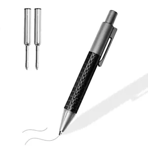 Mini penna a sfera tascabile titanio + fibra di carbonio penna firma con ricariche 2 pezzi - Foto 1 di 9