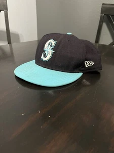 Seattle Mariners Fitted Hat Cap Size 7 1/2 New Era 59fifty 5950 NE TECH - Picture 1 of 9