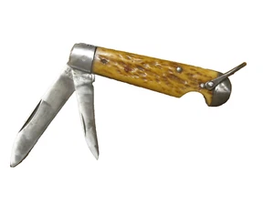VINTAGE 1920/1940  IMPERIAL  USA . 2 BLADED  (JACK POCKET KNIFE)  BONE  SCALES - Picture 1 of 17