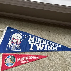 1950’s Or 60's Vintage Minnesota Twins 30" And State Souvenir 18” Felt Pennants - Picture 1 of 1