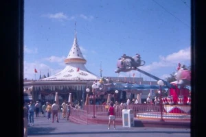 Disney World 1972 Original Kodachrome 2x2 Slide Carousel Dumbo Ride - Picture 1 of 1