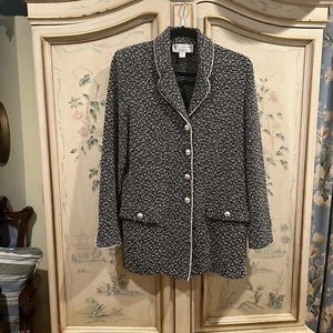 St John Black Cream Jacket 8 - Picture 1 of 6