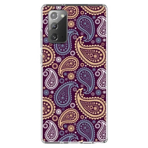 Clear Case for Galaxy Note Purple Yellow Blue Paisley - Picture 1 of 7