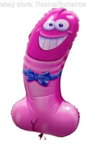 Palloncino elio pene Willy sorridente rosa 30" novità gallina notte festa decorazioni - Foto 1 di 1