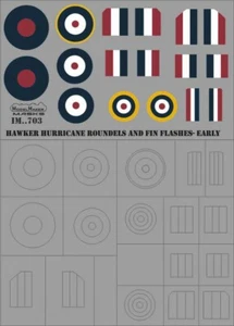 ModelMaker 1/32 IM32703 Hawker Hurricane redondeles y destellos de aleta - Máscara TEMPRANA - Imagen 1 de 2