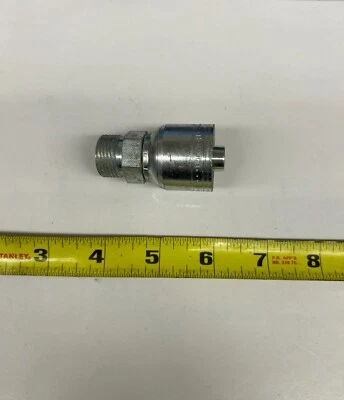 AEROQUIP 1AA8MB8 Crimp Fitting,1/2" I.D.,3/4",M,ORB 49T961 - Image 1 of 2