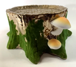 Bath & Body Works Tree Stump Mushroom Flocked Moss 3-wick Candle Holder Bronze - Picture 1 of 10