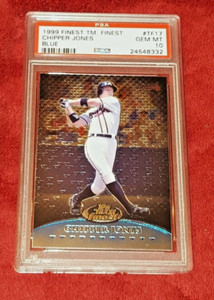 CHIPPER JONES 1999 FINEST TEAM  BLUE FOIL PARALLEL #D/1500  PSA 10 🔥 POP 2 RARE