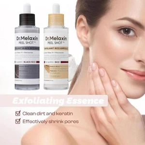 80ml Dr.Melaxin PEEL SHOT GLOW EXFOLIANT AMPOULE - WHITE RICE/BLACK RICE Essence - Picture 1 of 13