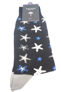 Calcetines Bugatchi Mid Pantorrilla Negro Gris Azul Estrella - Imagen 1 de 2
