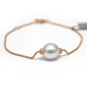 New DAVID YURMAN Solari Single Pearl Chain Bracelet in 18K Gold 6.5-7.25" Medium - Picture 1 of 11